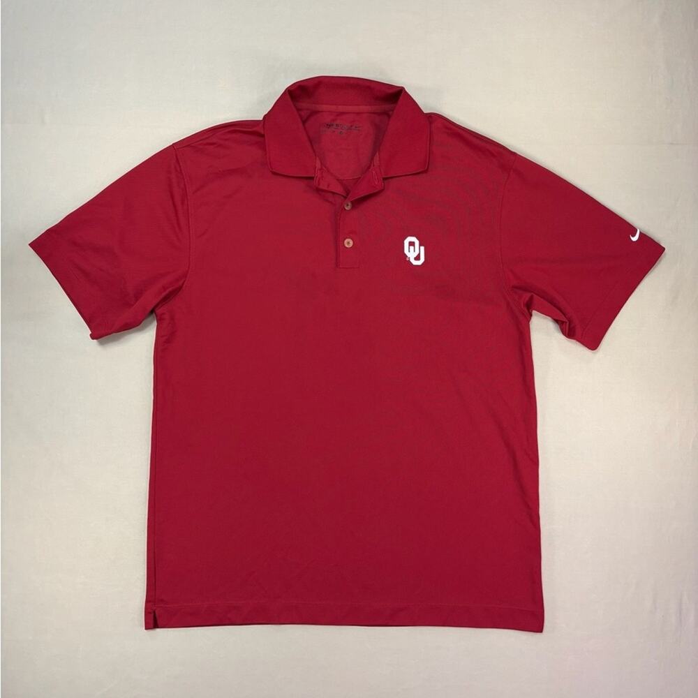 Nike Men's OU Oklahoma University Red Polo Golf Shirt Size Medium